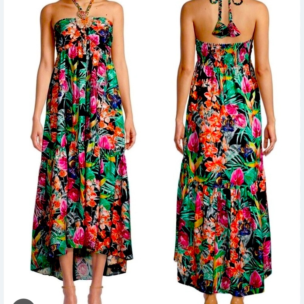 Ungaro Green Floral Midi Dress
